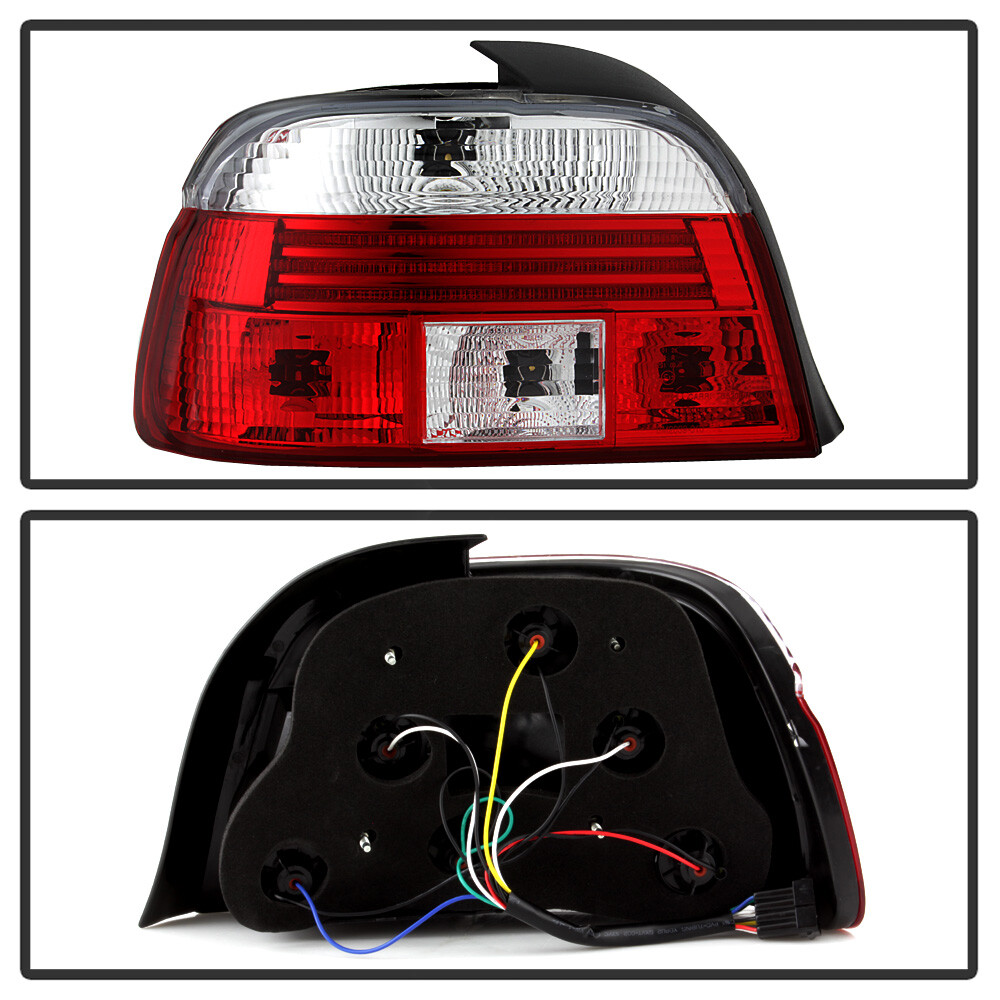 1997 1998 1999 2000 BMW E39 528i 540i M5 Red Clear Tail Lights Lamps Left+Right