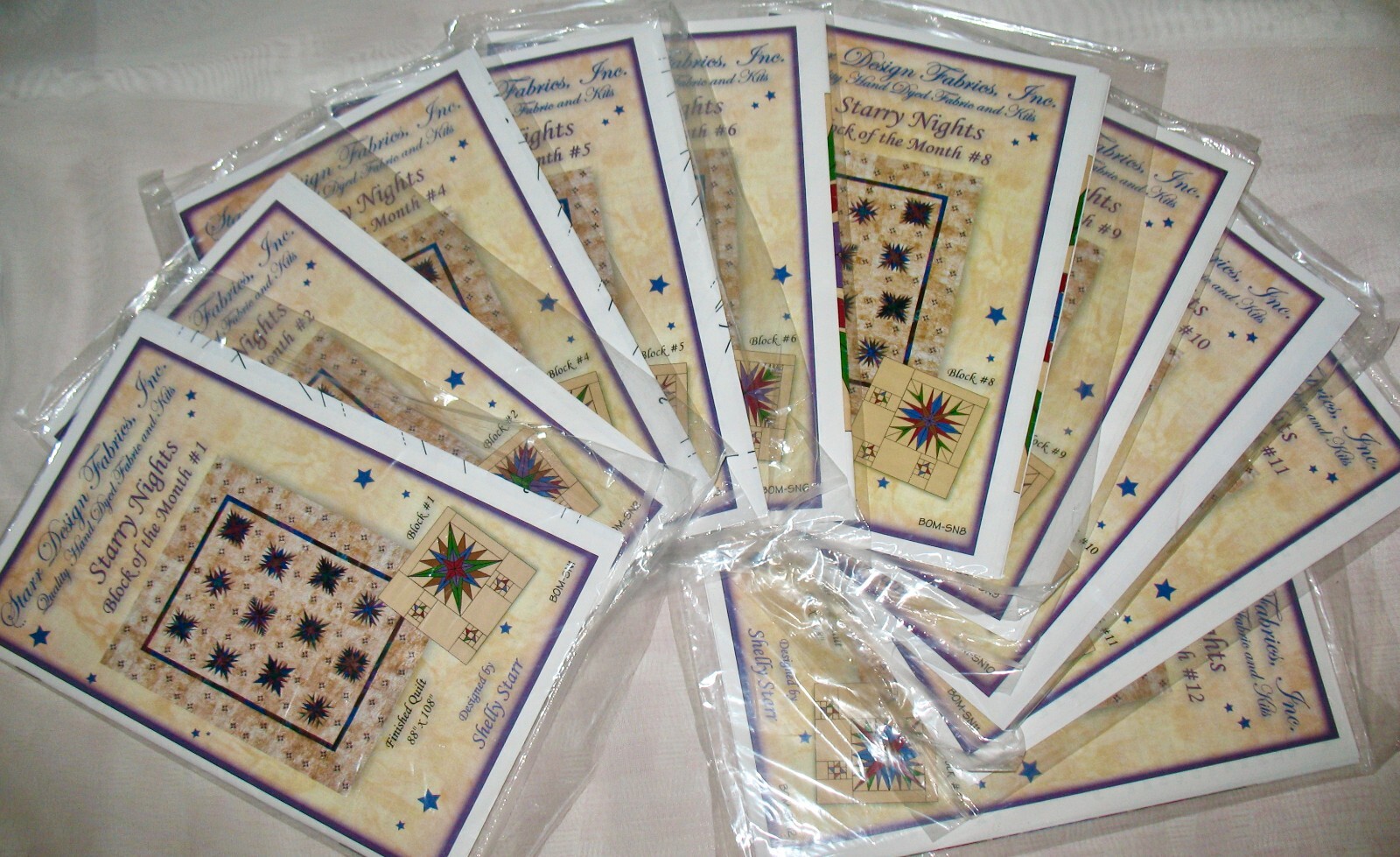 STARRY NIGHTS QUILT Block of the Month Pattern~Shelly Starr 88 x 108 QUEEN 2006