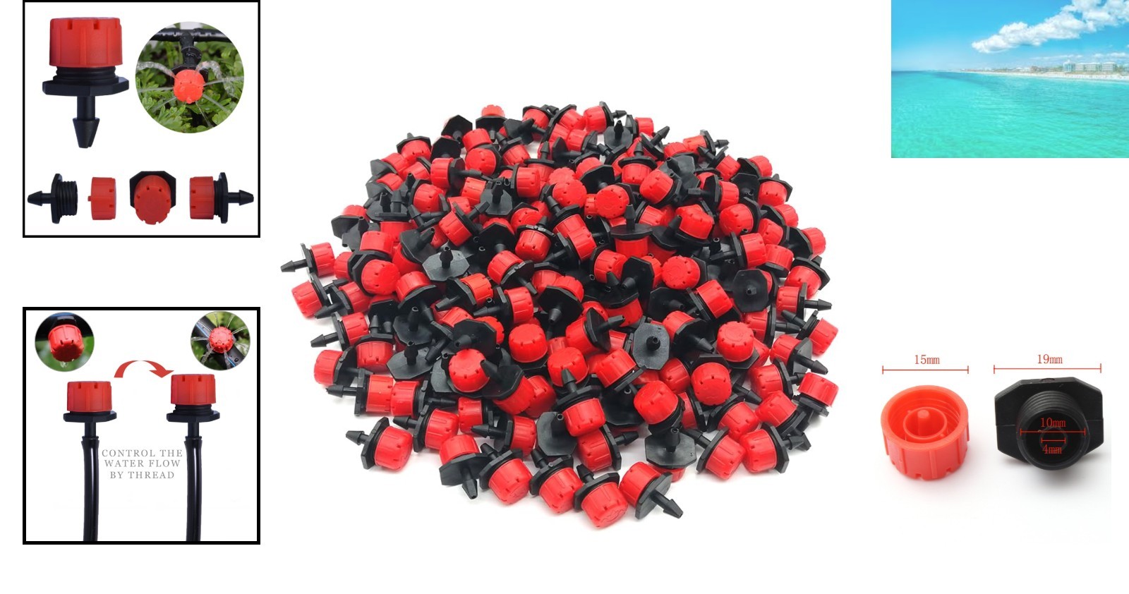 100pcs 360° Adjustable Irrigation Drippers for Efficient Garden Watering