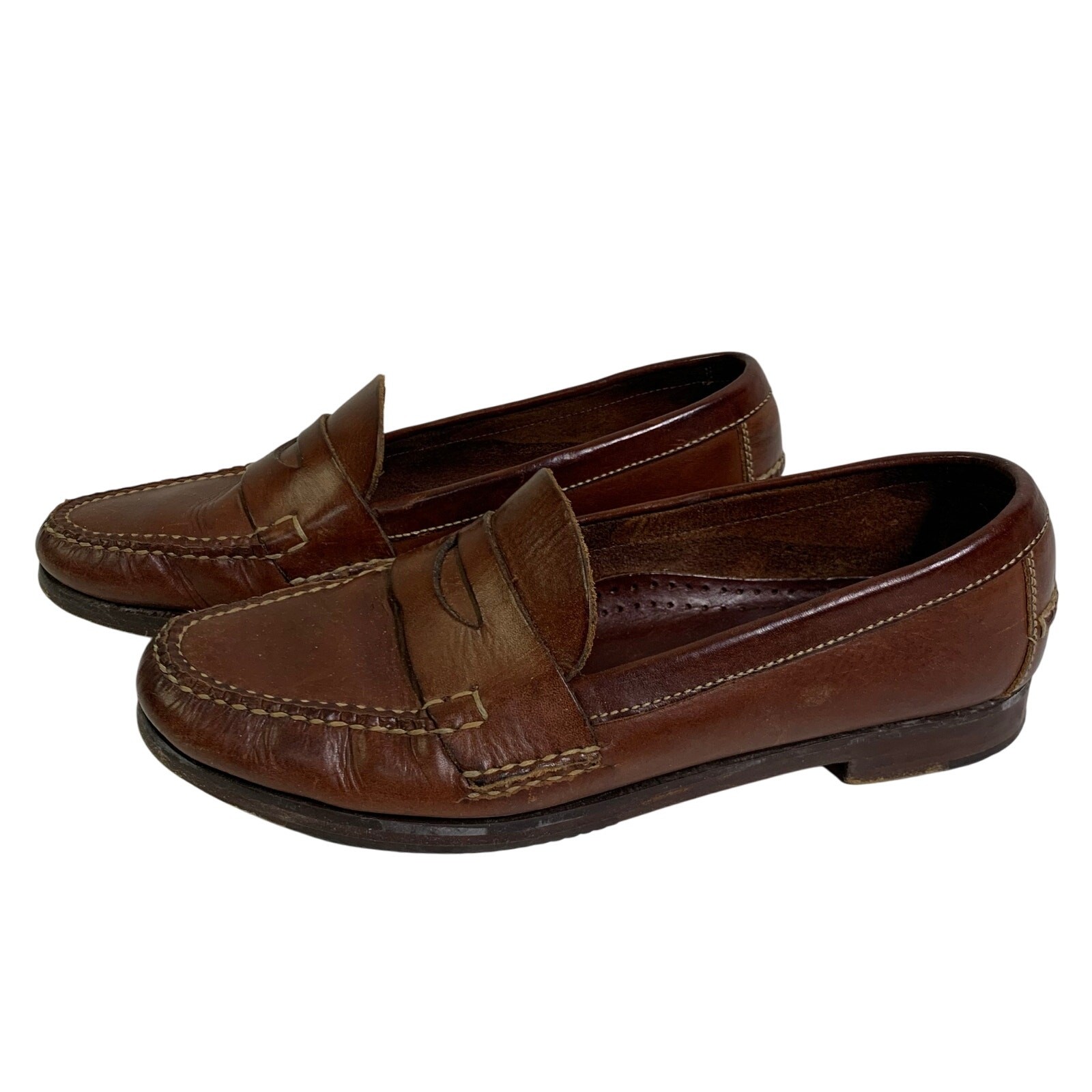 COLE HAAN COUNTRY Loafer Penny 9.5 Leather Slip On Moccasin Style Toe Seam Work
