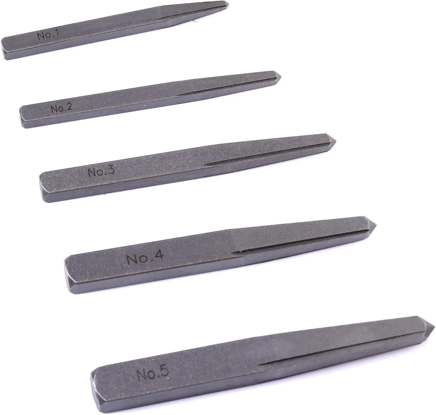 5 Pieces Easy Out Bolt Extractor Set, Straight Fluted Screw Extractor,...