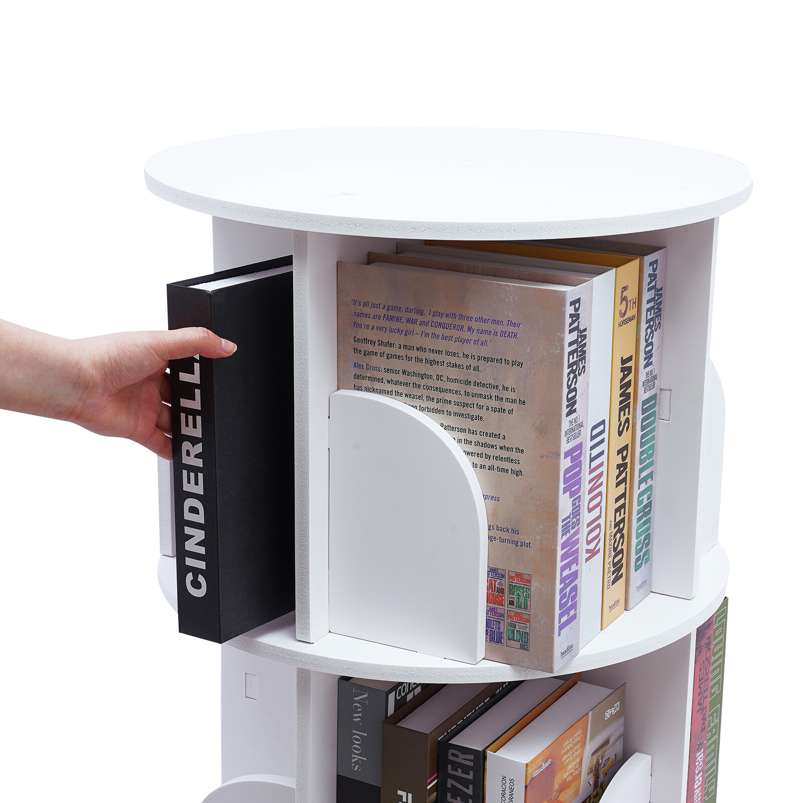 3Tier 360 Rotating Bookshelf Bookcase Storage Shelf Freestanding Display Rack