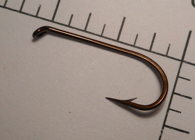 Mustad #4 Fly/BAIT LONG SHANK VIKING Hooks 2XSTRONG FORGED BRONZED REVERSED 9491