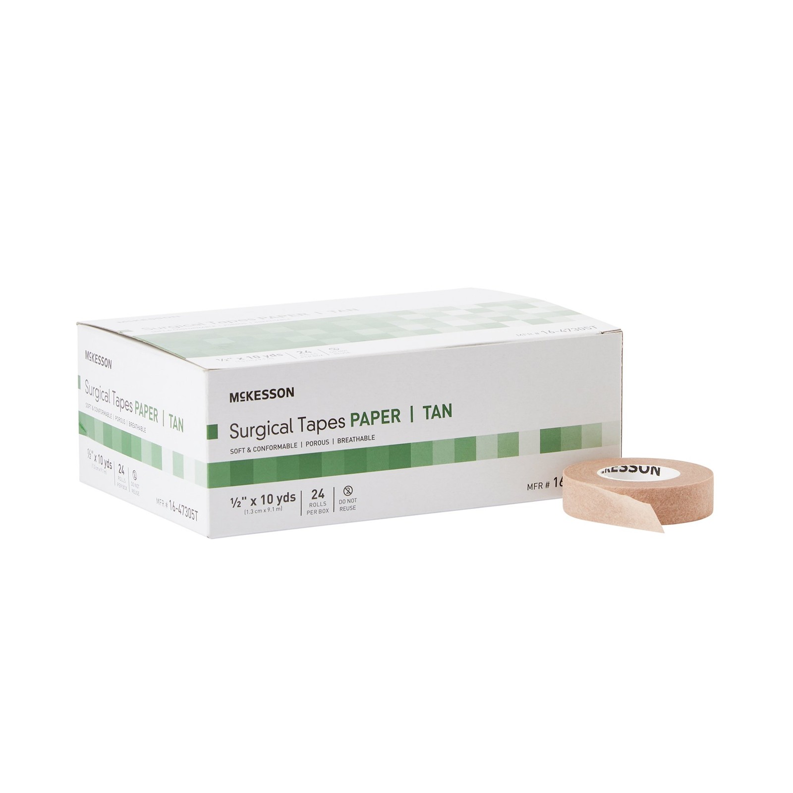 McKesson Medical Surgical Tape, Paper, 0.5 Inch X 10 Yard, NonSterilec Box of 24