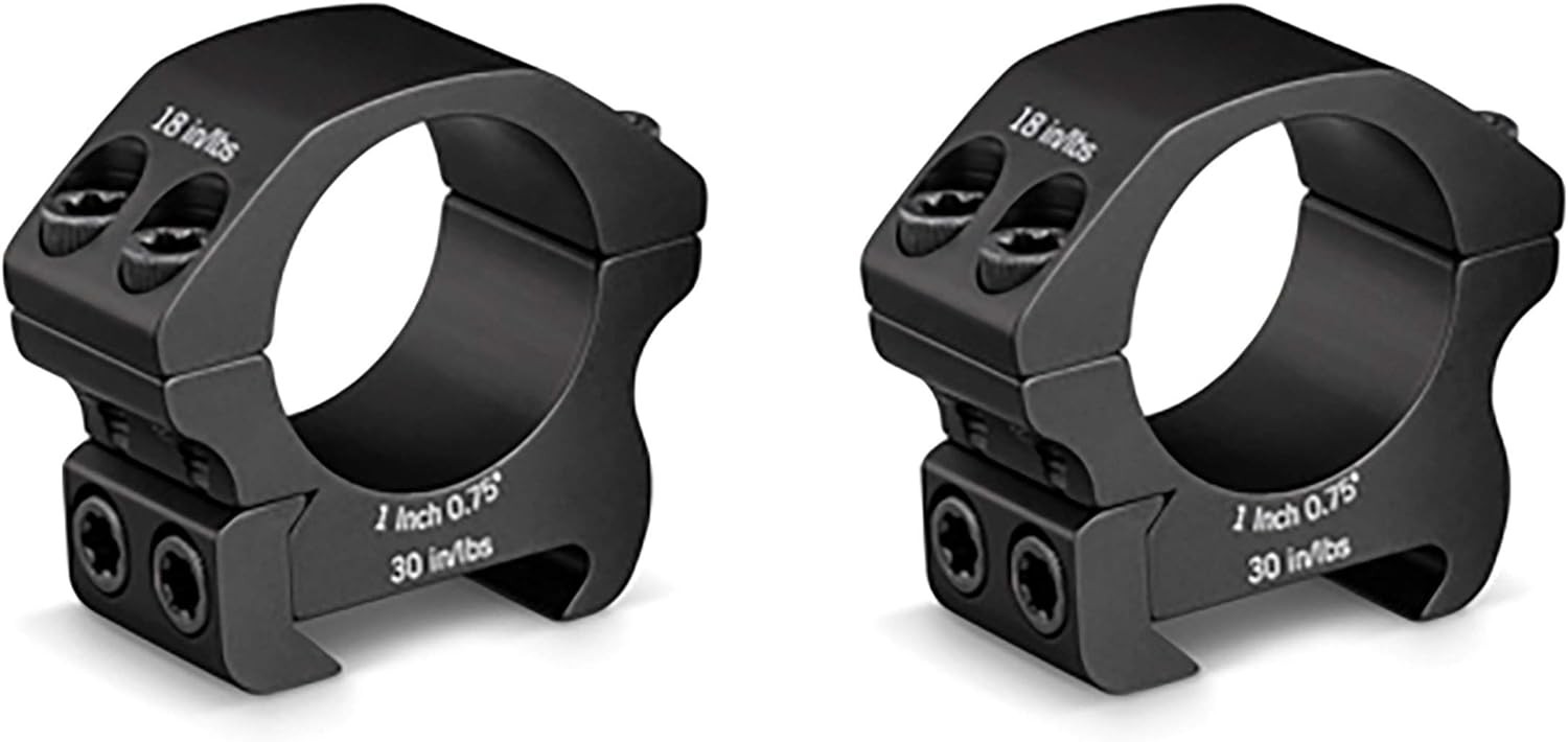 Vortex Pro Series Scope Rings, 1" Low Height, Black - PR1-L