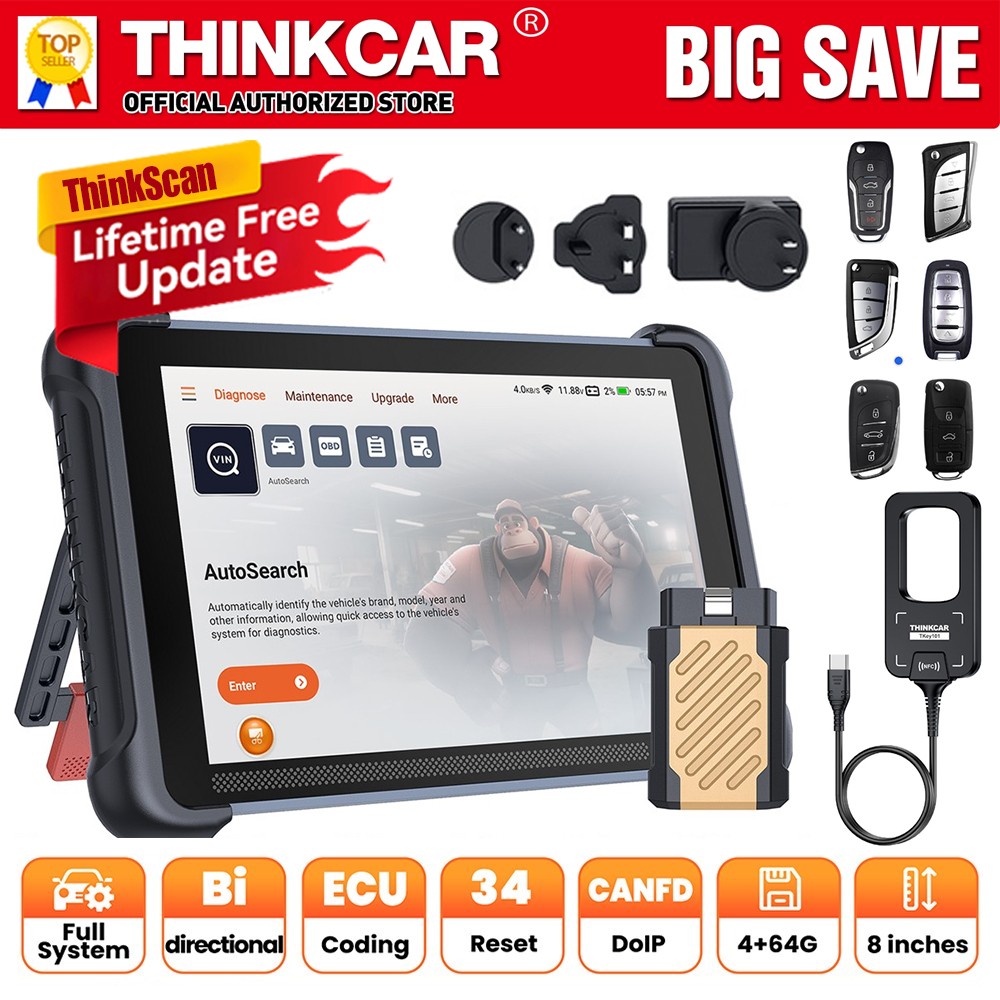 2026 ThinScan 689BT OBD2 Scanner Car Bidirectional CANFD & DoIP Support +Key101