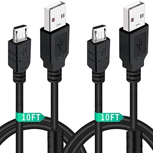 2 Pack 10FT PS4 DualShock 4 Controller Charger Charging Cable with Magnetic Ring