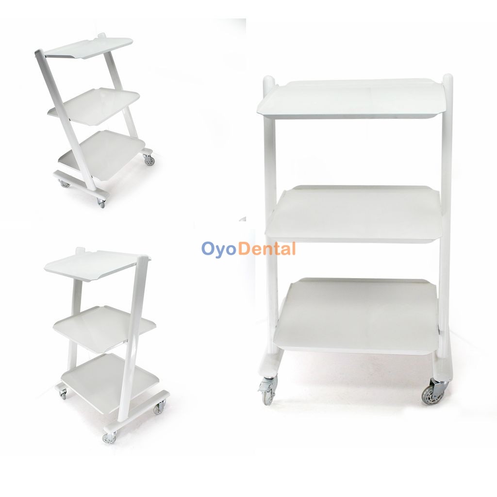 Mobile Dental Storage Cart 3 Medical Rolling Trolley Unit Layers