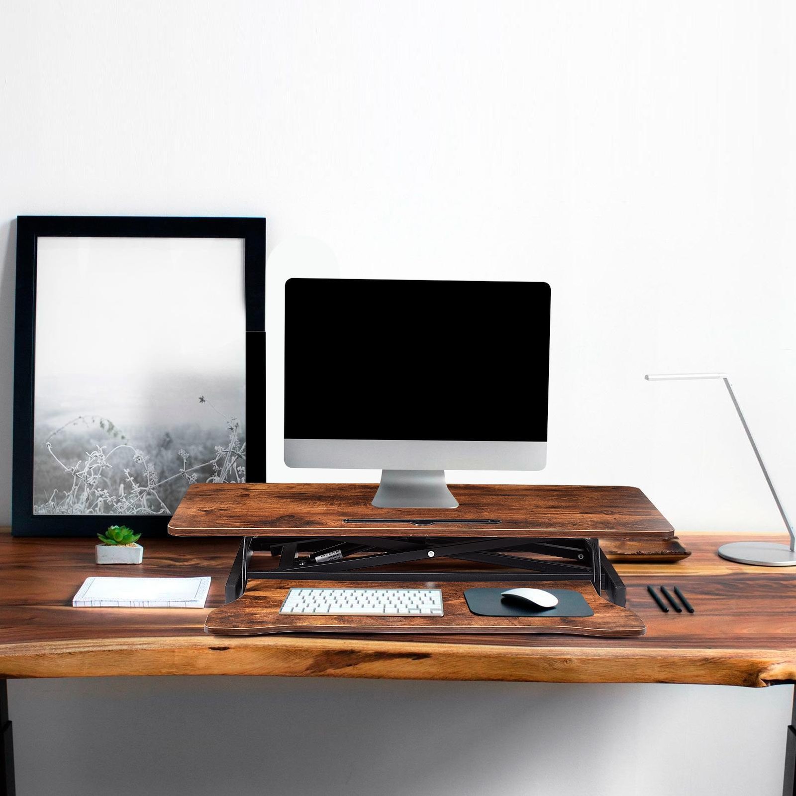 37" Height Adjustable Home Office Computer Desk Converter Stand Up Desk Riser