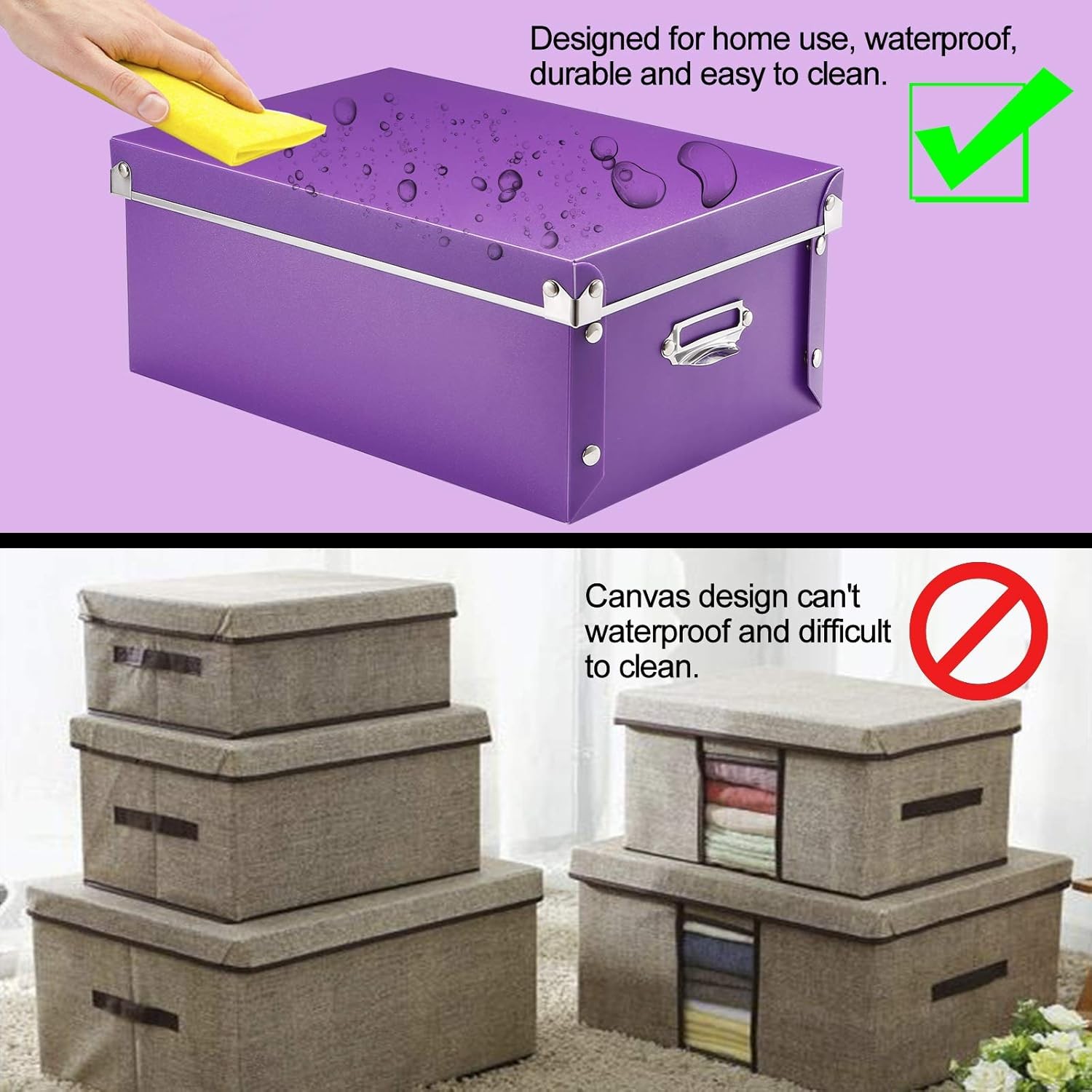Organizer, Decorative Organizer with Lid, 3-in-1 Set