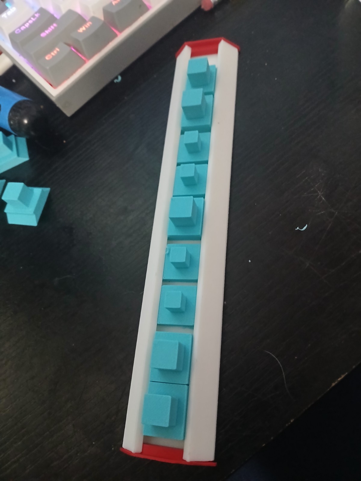 3d printed Socket rail holder 1/4 and 3/8 holds 9 sockets Great for mechanics.