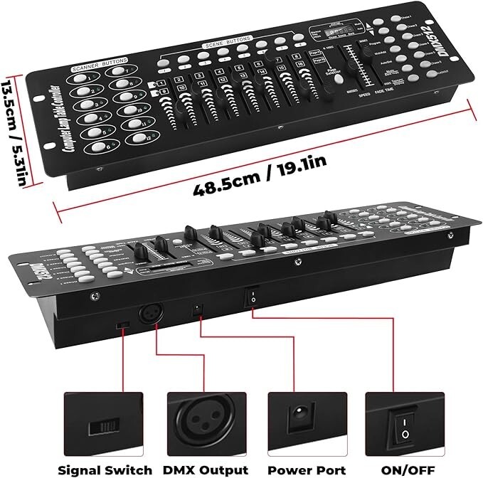 Dmx Controller Console 192 Channels For Party DJ Disco Lights Stage Lighting US