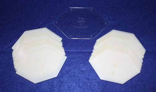 Mylar 2" Sides- 90° Flattened Hexagons  51 Pces  - Quilting / Sewing Templates -