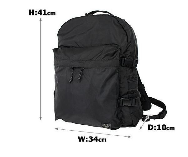 PORTER Yoshida 855-05902 FORCE Day Pack Black Nylon Backpack Military Style