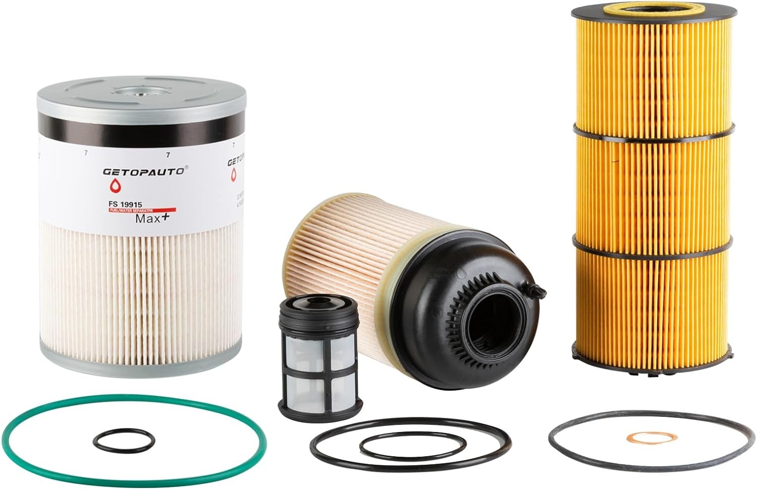 Filter Service Kit Compatible With Detroit DD13 DD15 DD16 Oil, FWS & 2 Fuel...