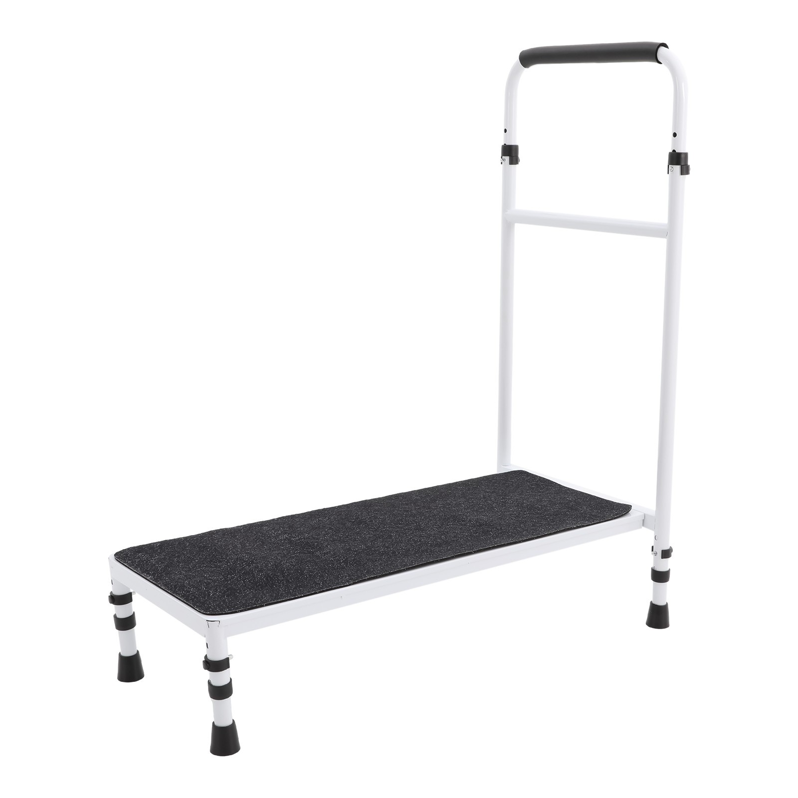 Bedside Step Stool Large Adjustable Height with Stable Assist Rail Bed Step