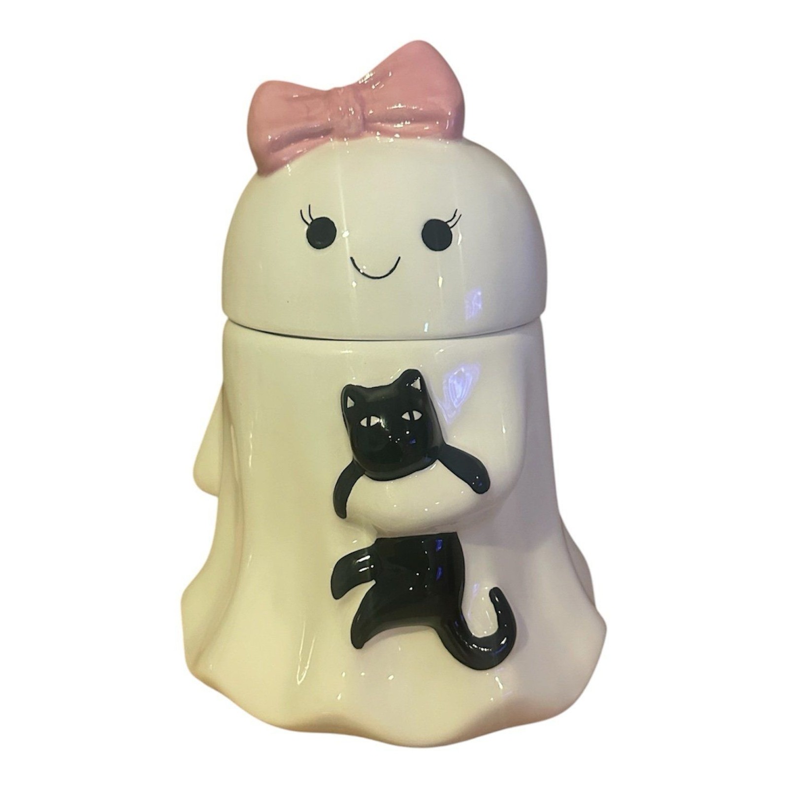 NEW Girl Ghost Black Cat Halloween  NEW Girl Ghost Black Cat Halloween Canister