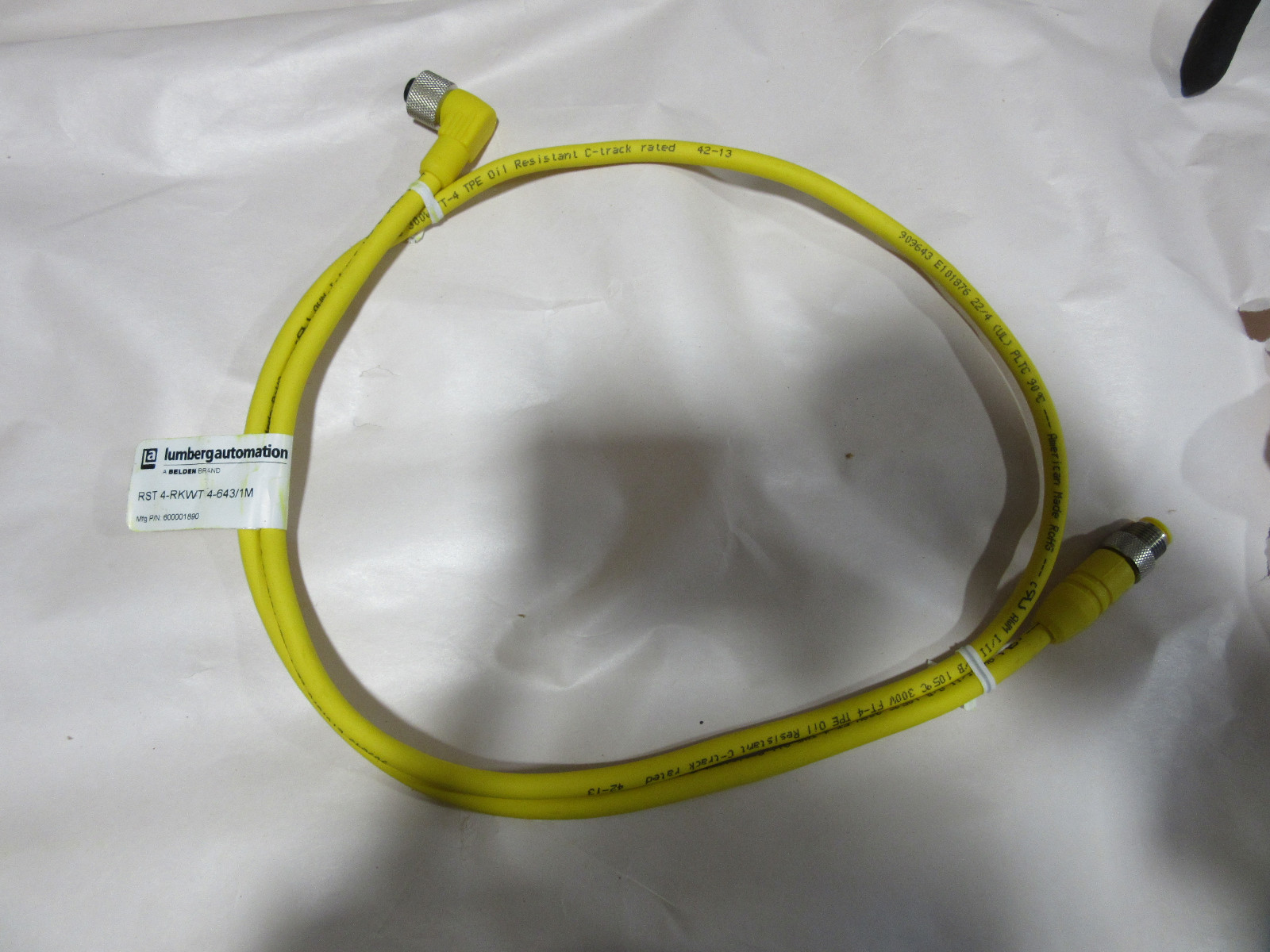 Lumbergautomation Belden RST 4-RKWT 4-643/1M Cord Set 4-Pin P/N 600001890 NEW!!!