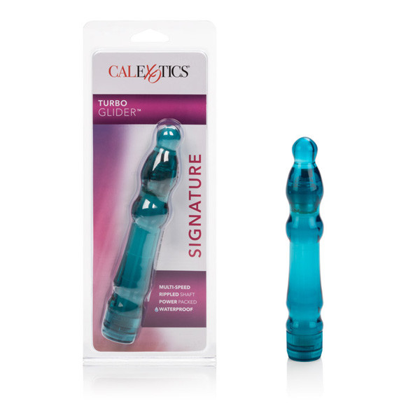 Cal Exotics Turbo Glider Blue Vibe - Waterproof Vibrator Clitoral Anal G-Spot