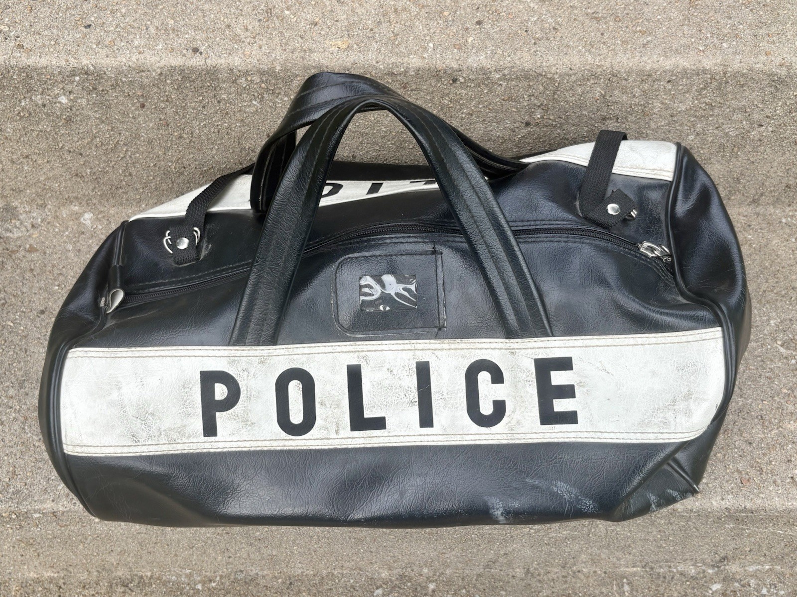 Rare Police K9 Unit Dog Training Leather Duffel Bag.