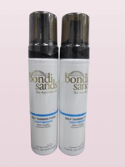 BONDI SANDS SELF TANNING FOAM "LIGHT/MEDIUM" COCONUT SCENT 7.04 OZ LOT OF 2