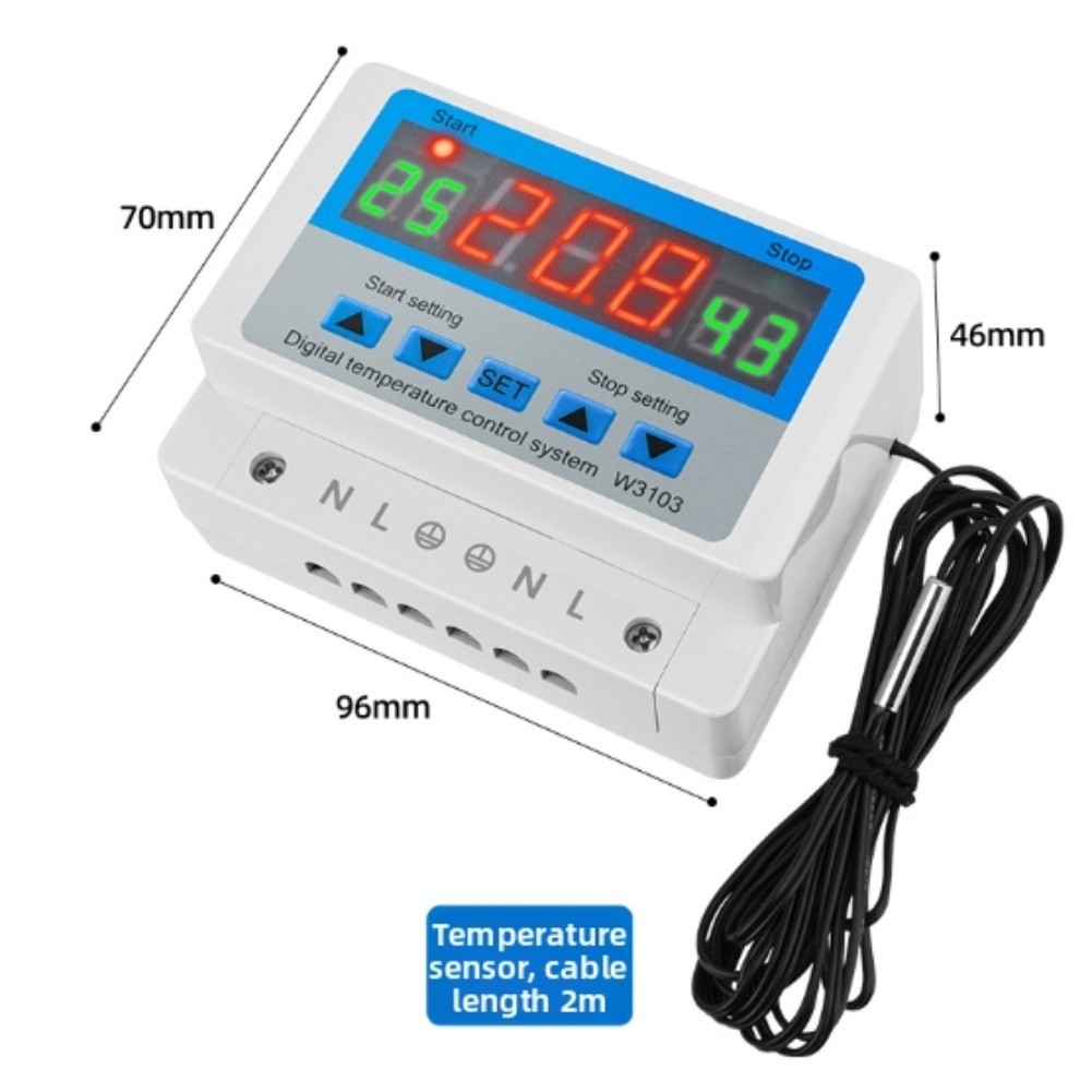 W3103 Digital Temperature Controller 30A 220V Automatic Wall Mount Thermostat