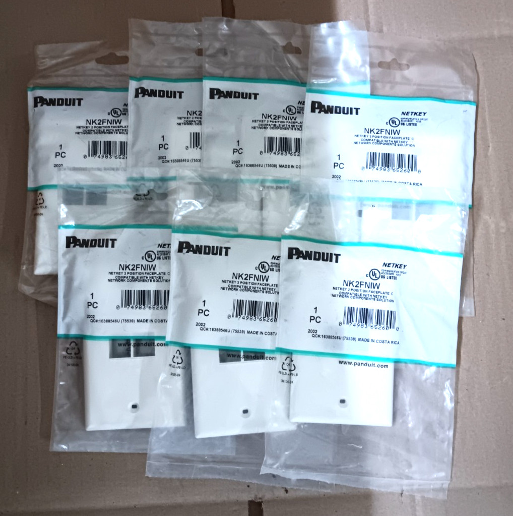 Panduit NK2FNIW Netkey 2 Position Faceplate Lot of 7