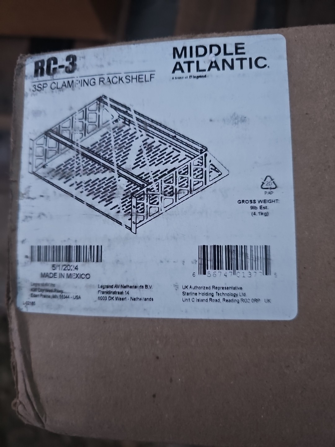 Middle Atlantic RCS Series 3U 20" Heavy Duty Steel Vented Rack