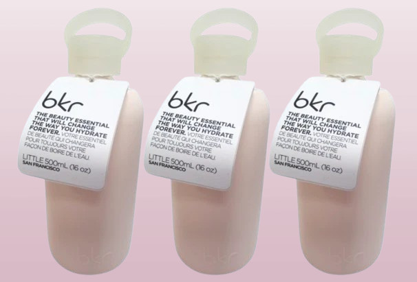 BKR GLASS WATER BOTTLE WITH SILICONE SLEEVE TUTU PALE PINK 16 OZ NWOB LOT OF 3