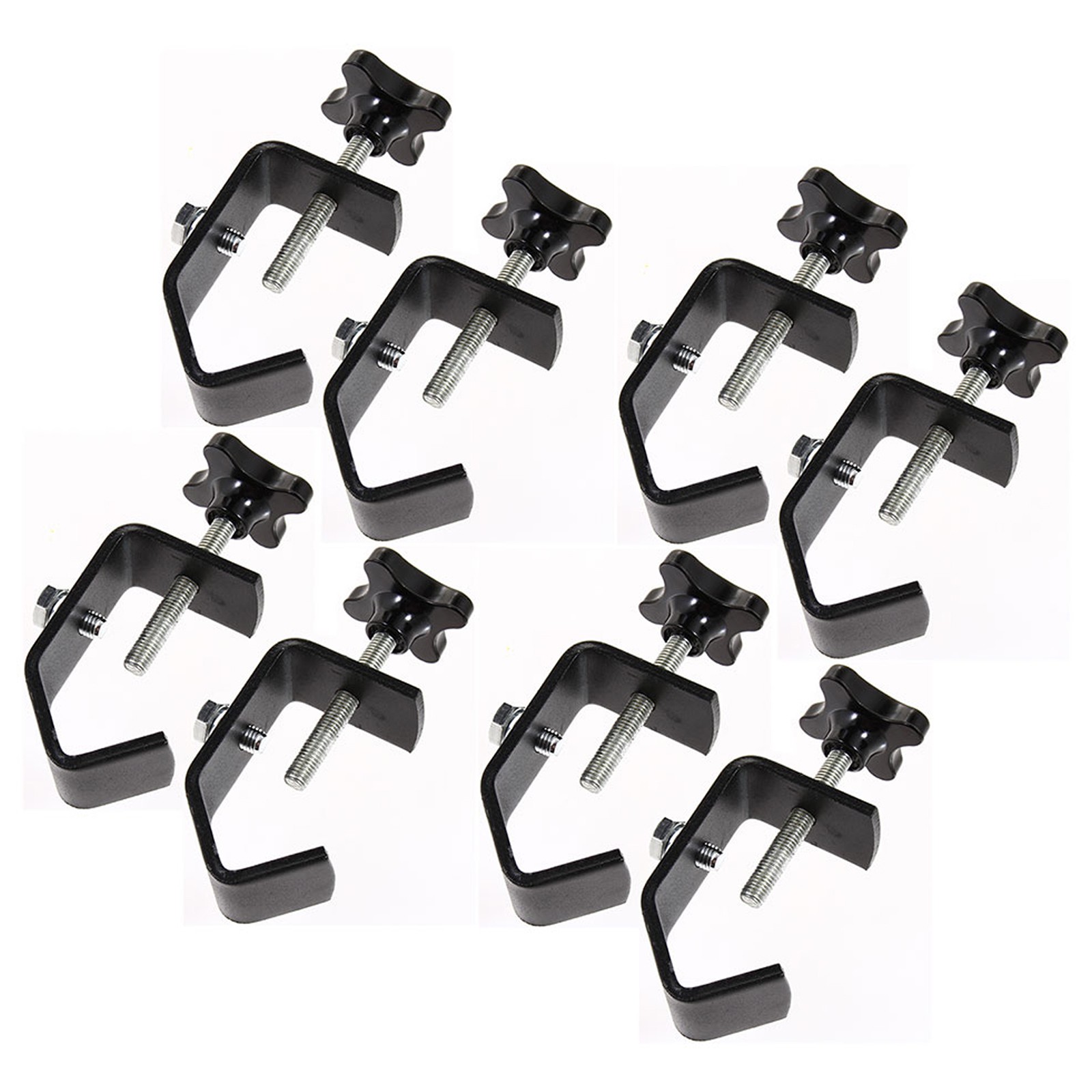 (8) DJ Pro Lighting Fixture 2" Truss or Pipe Mounting Steel C Clamp Package New