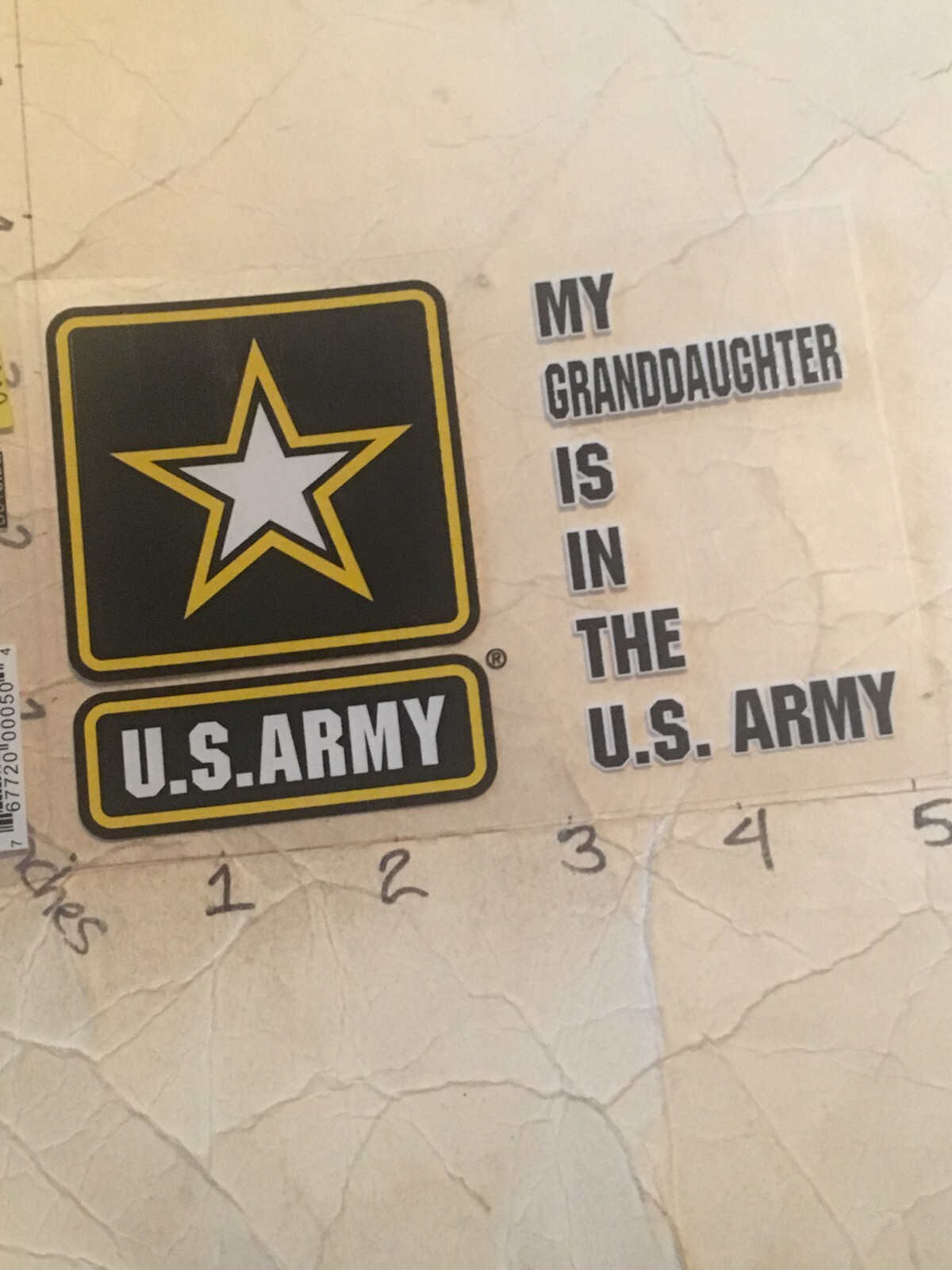 My Granddaughter in in the US Army Window Decal (Applied outside)