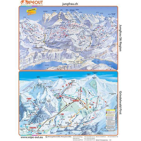 Wipeout Jungfrau Piste Map Microfibre Goggle Cloth and Resort Map