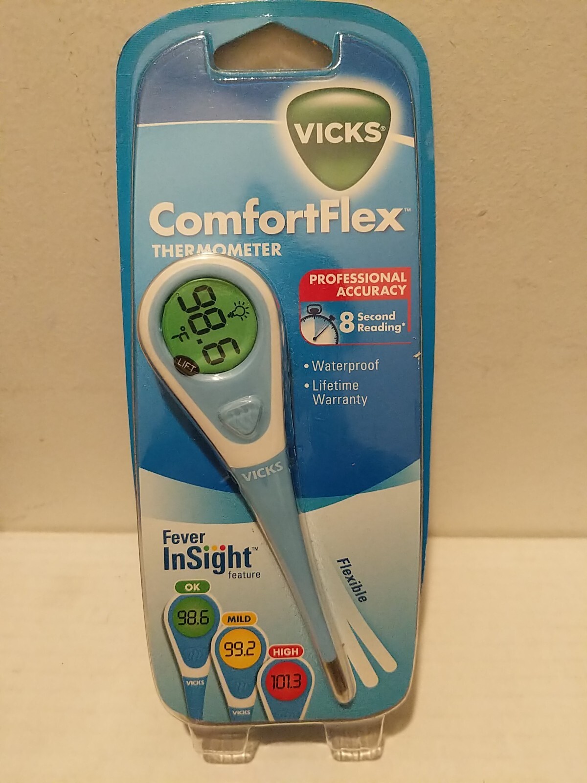 Vicks Comfortflex Thermometer 8 sec FACTORY SEALED BATTERY DOA FREE BATTERY