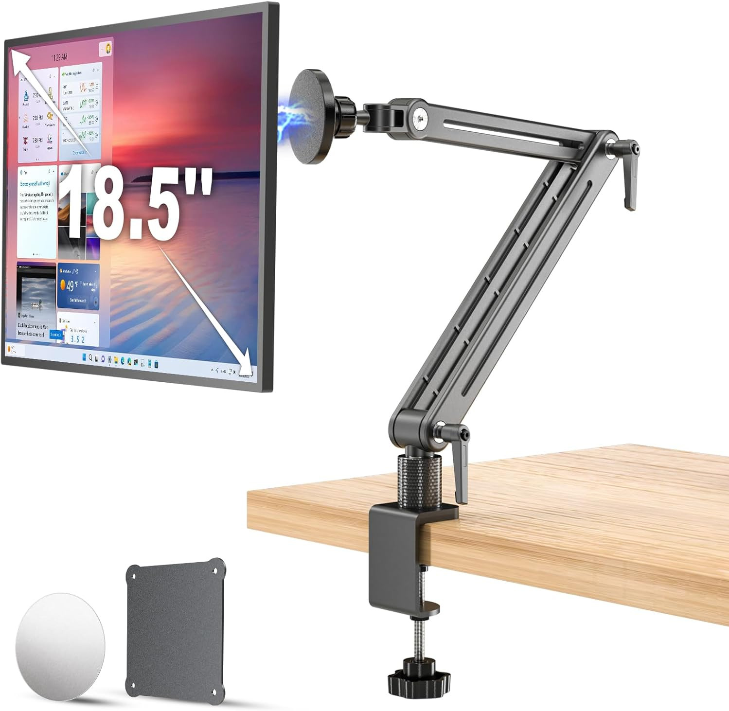 Strong Magnetic Portable Monitor Desk Clamp - 75mm VESA Mount 4.7" 12.9" 15.6"