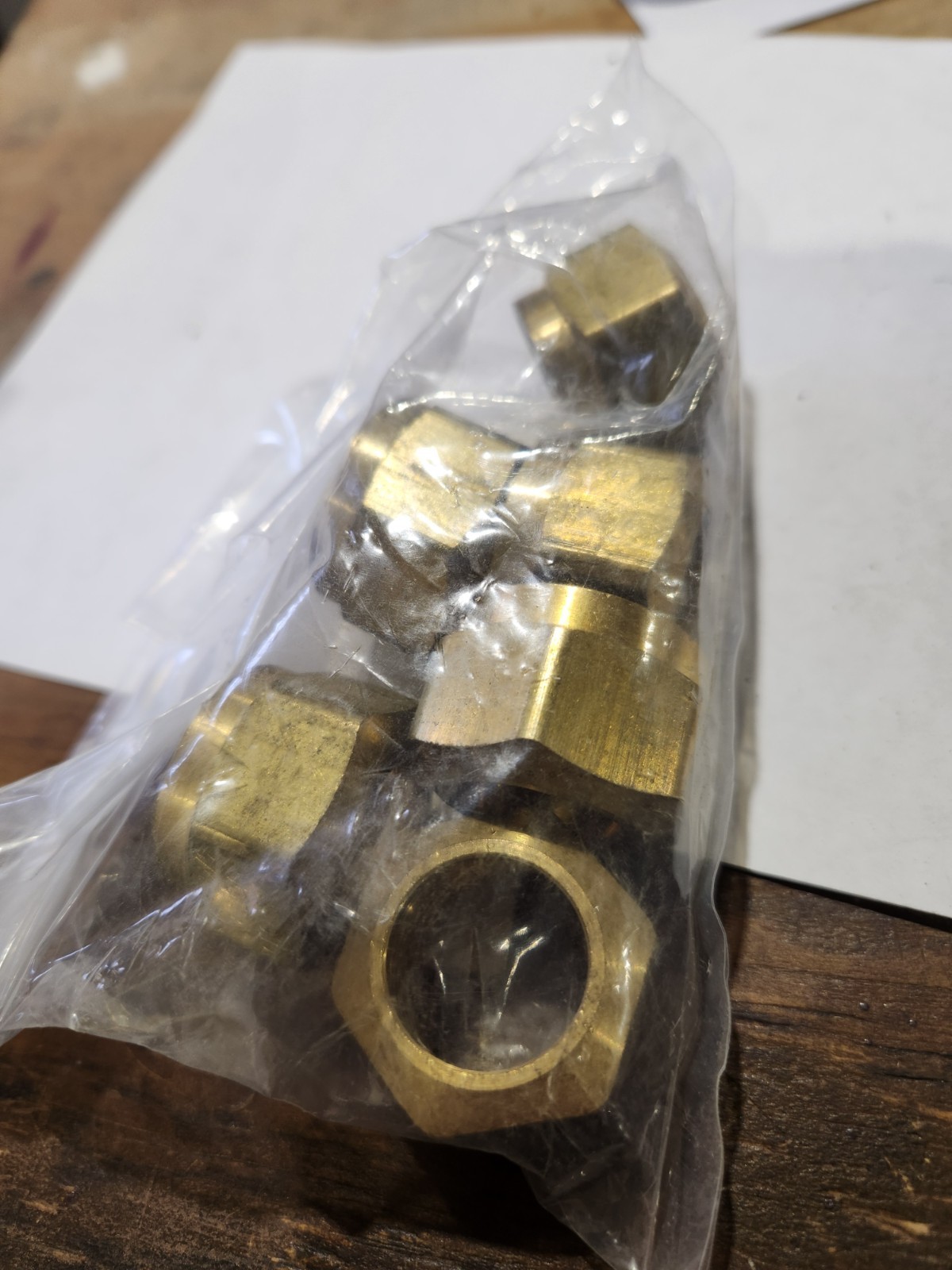 Qty 6** OEM  Eaton 1461X12 Brass Air Brake Adapter Nut 3/4” for Nylon Tubing