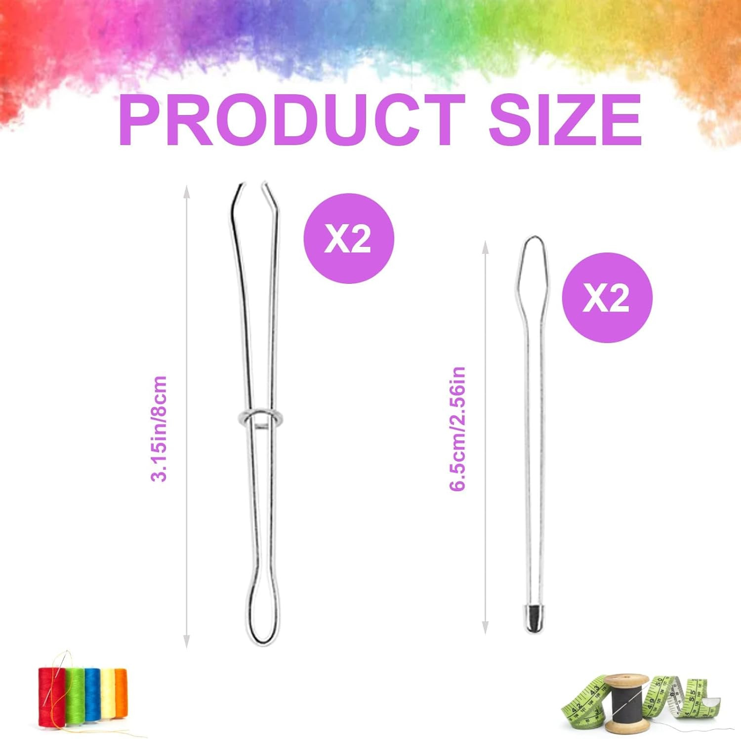 4 Pcs Bodkin Drawstring Threaders,Metal Drawstring Threader Tweezers Easy Quick