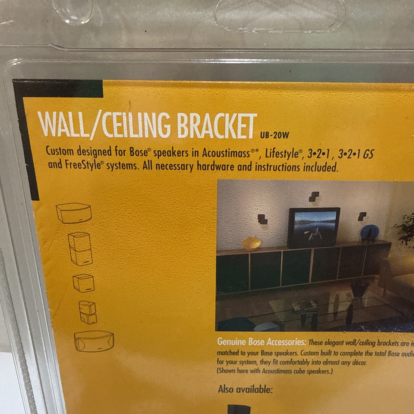 Bose Speaker Mount UB-20W Wall Ceiling Bracket White Cube Universal Bose Mount