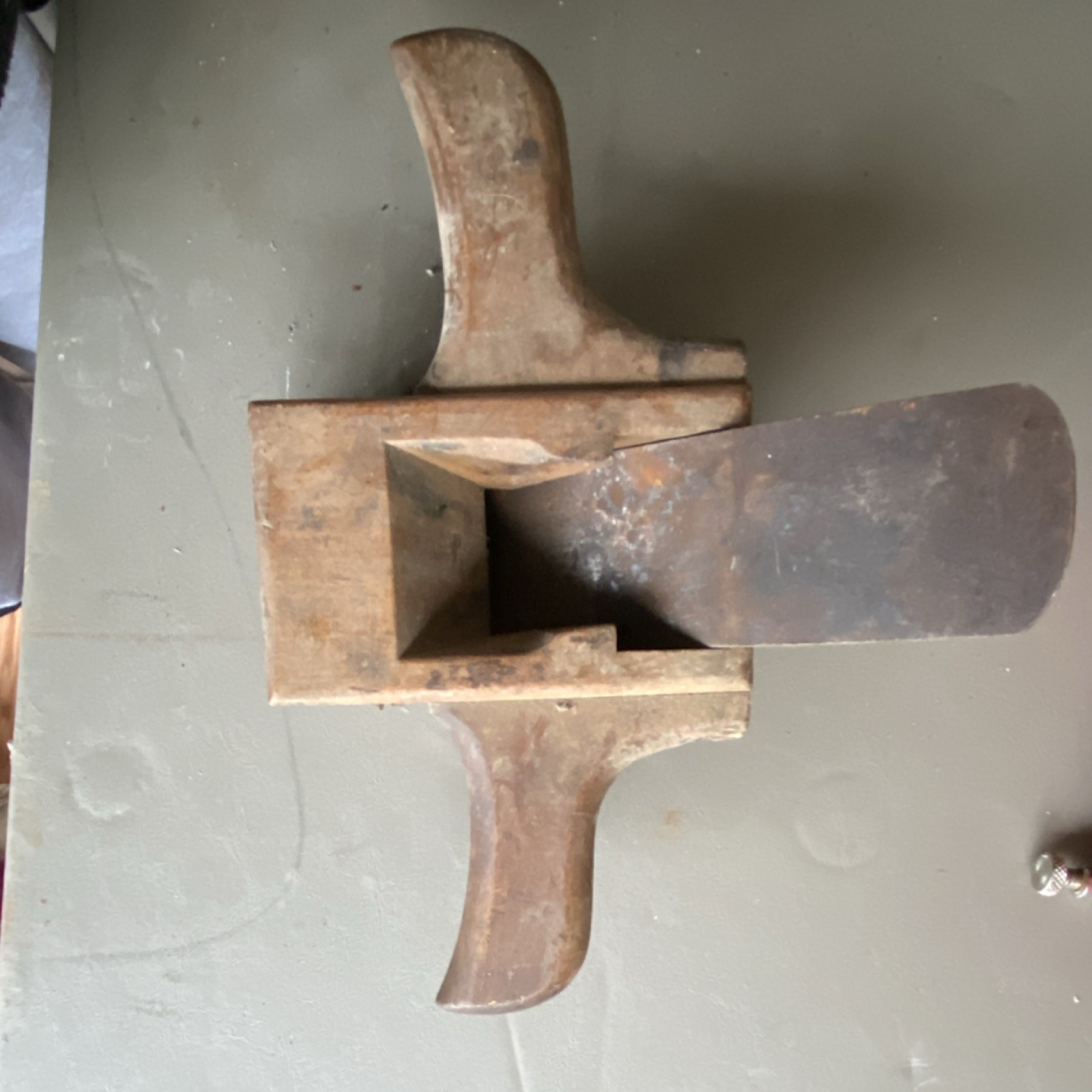 Antique Wooden Woodworking Plane Removable Blade Collectible