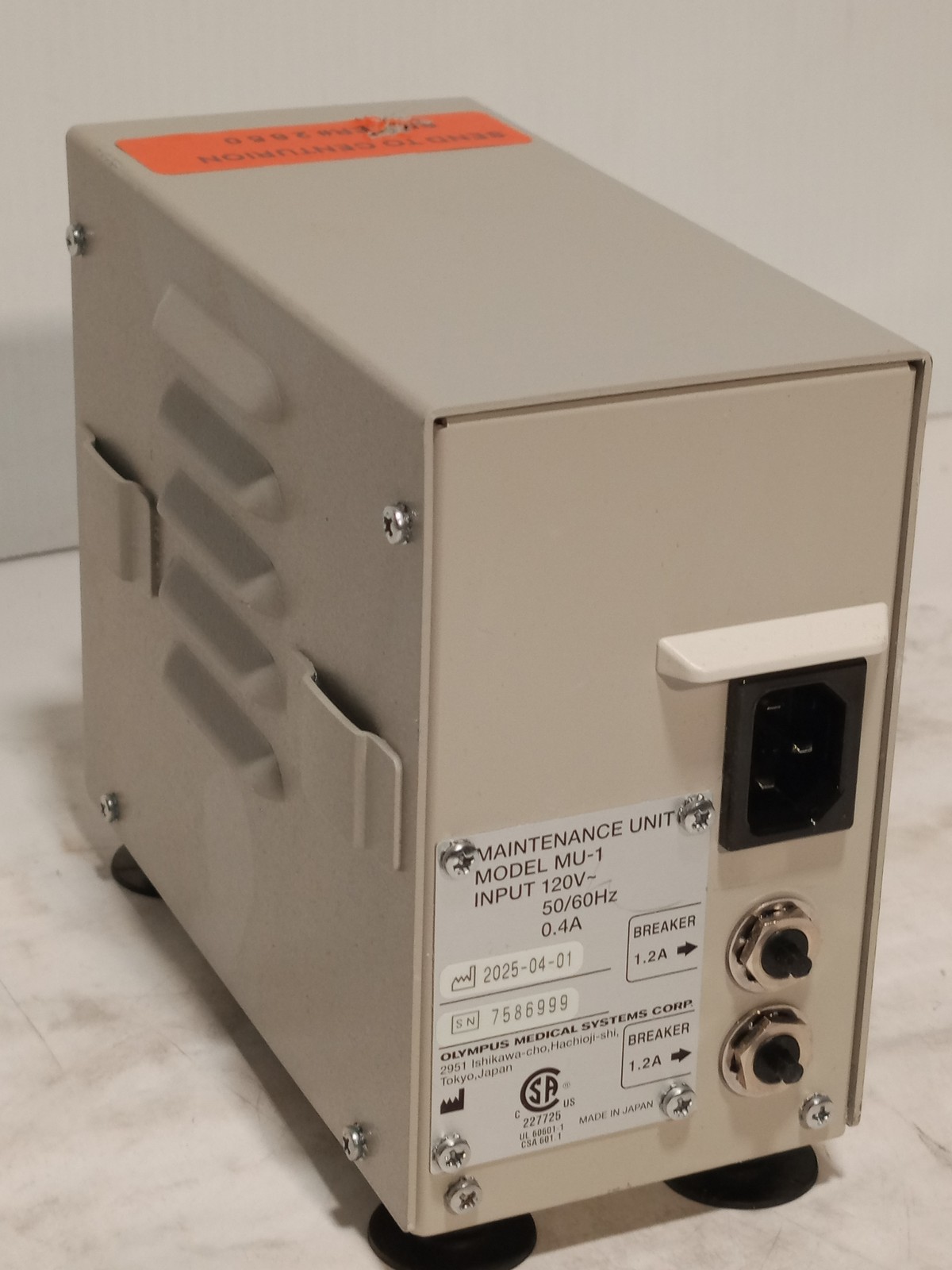 Olympus MU-1 Maintenance Unit Endoscopy Light Source Service Module 120V