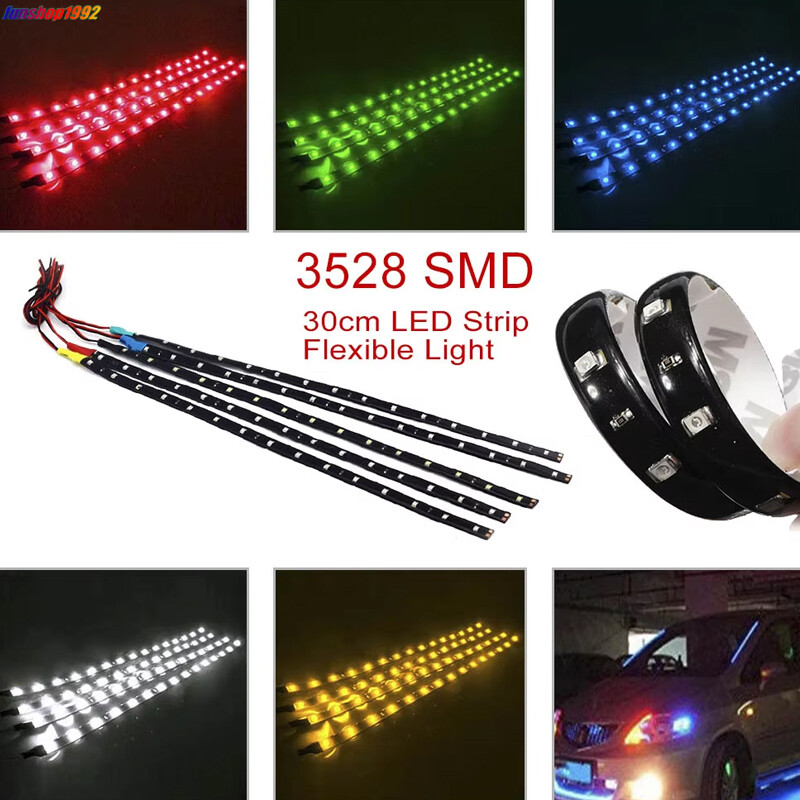 Lot Waterproof 12''/15 DC 12V Motor LED Strip Underbody Light For Car Motorcycle