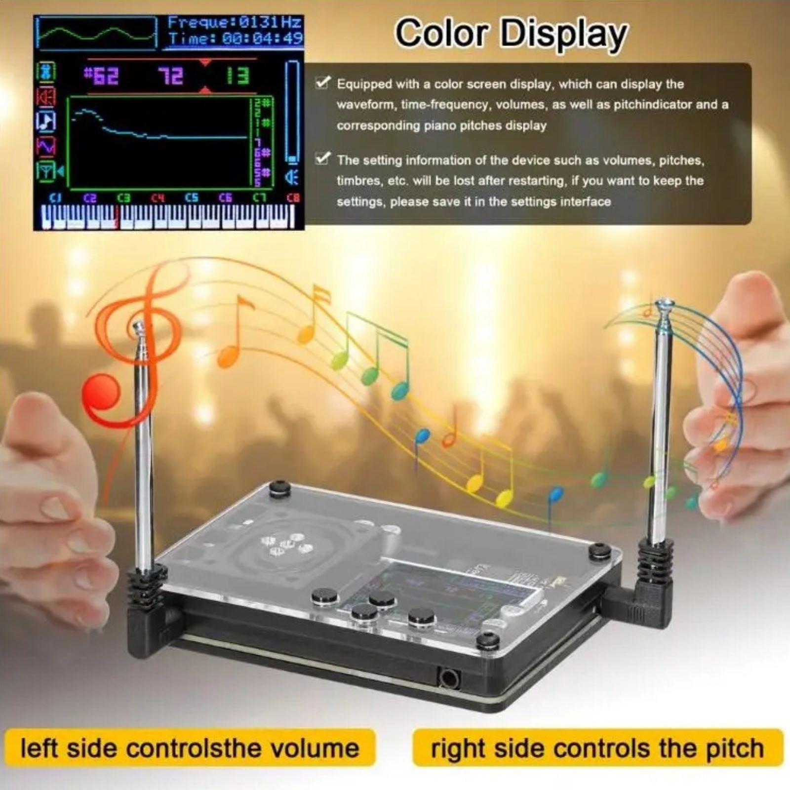 New Mini Theremin Musical Electronic Creative Instrument OLED Screen Display
