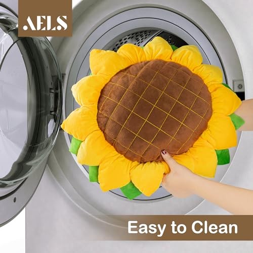 Set of 2 Sunflower Pillow, 3D Decorative Throw Pillow, 20.4"& L+M (Pack of 2)