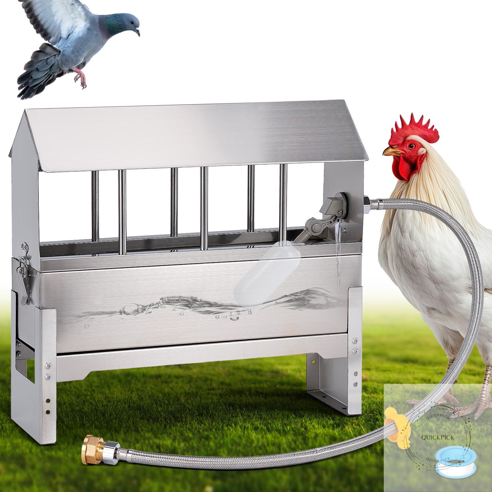 Automatic Chicken Waterer Metal Chicken Water Feeder Stainless Large Chicken