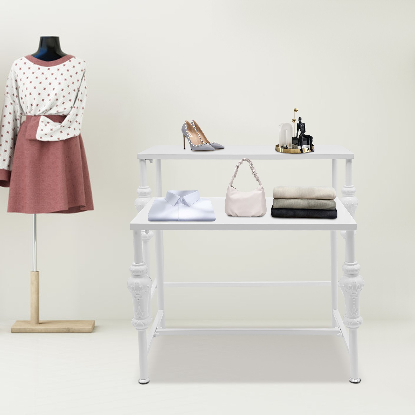 Industrial Retail Table Display Stand Bag Display Rack Shoes Rack Shelves US US！