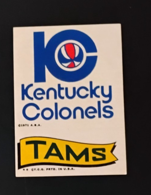 1972-73 Topps Basketball Sticker Kentucky Colonels/Memphis Tams near mint
