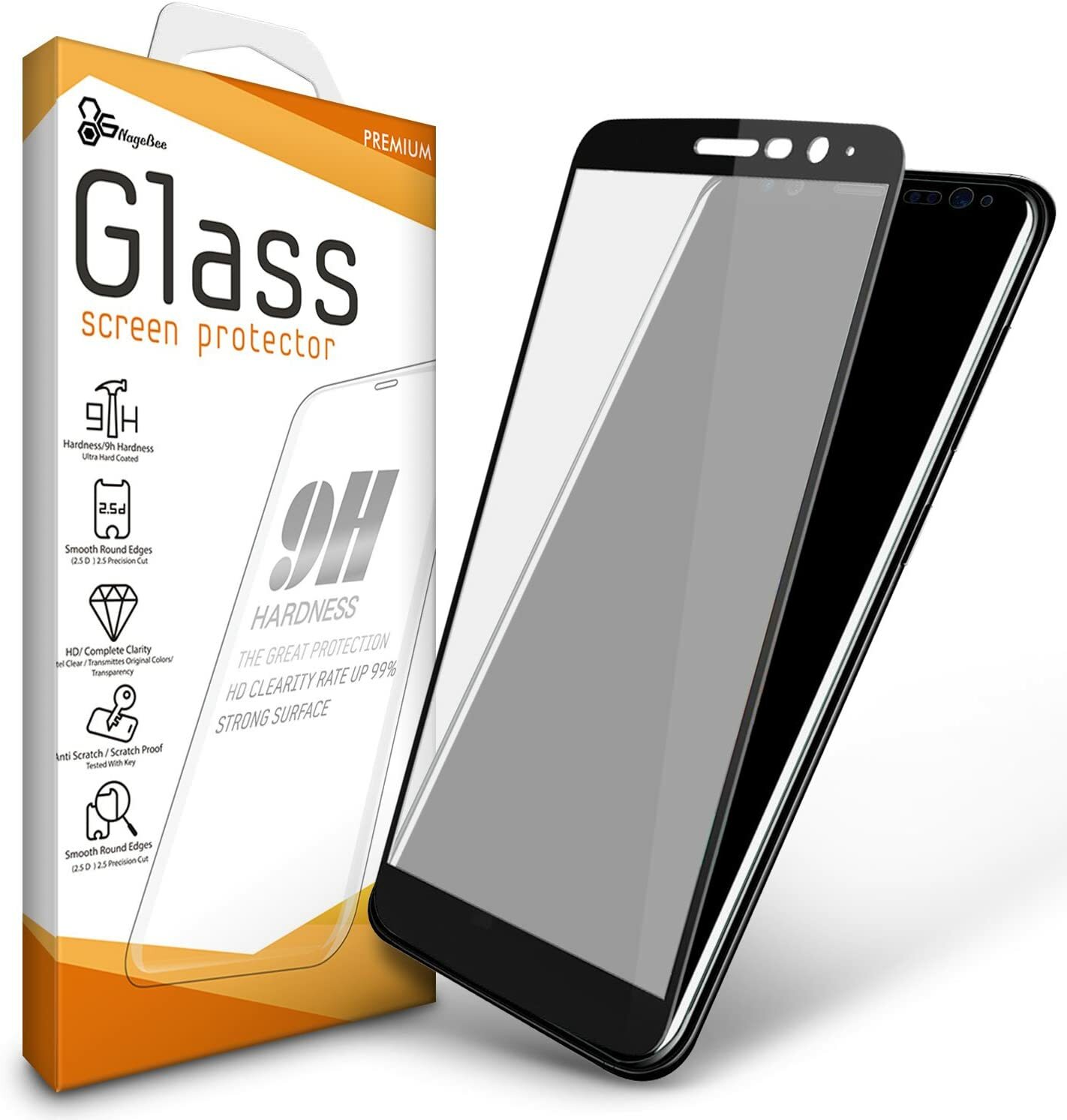 For Nokia C100 Screen Protector [Full Coverage] Edge to Edge HD Tempered Glass