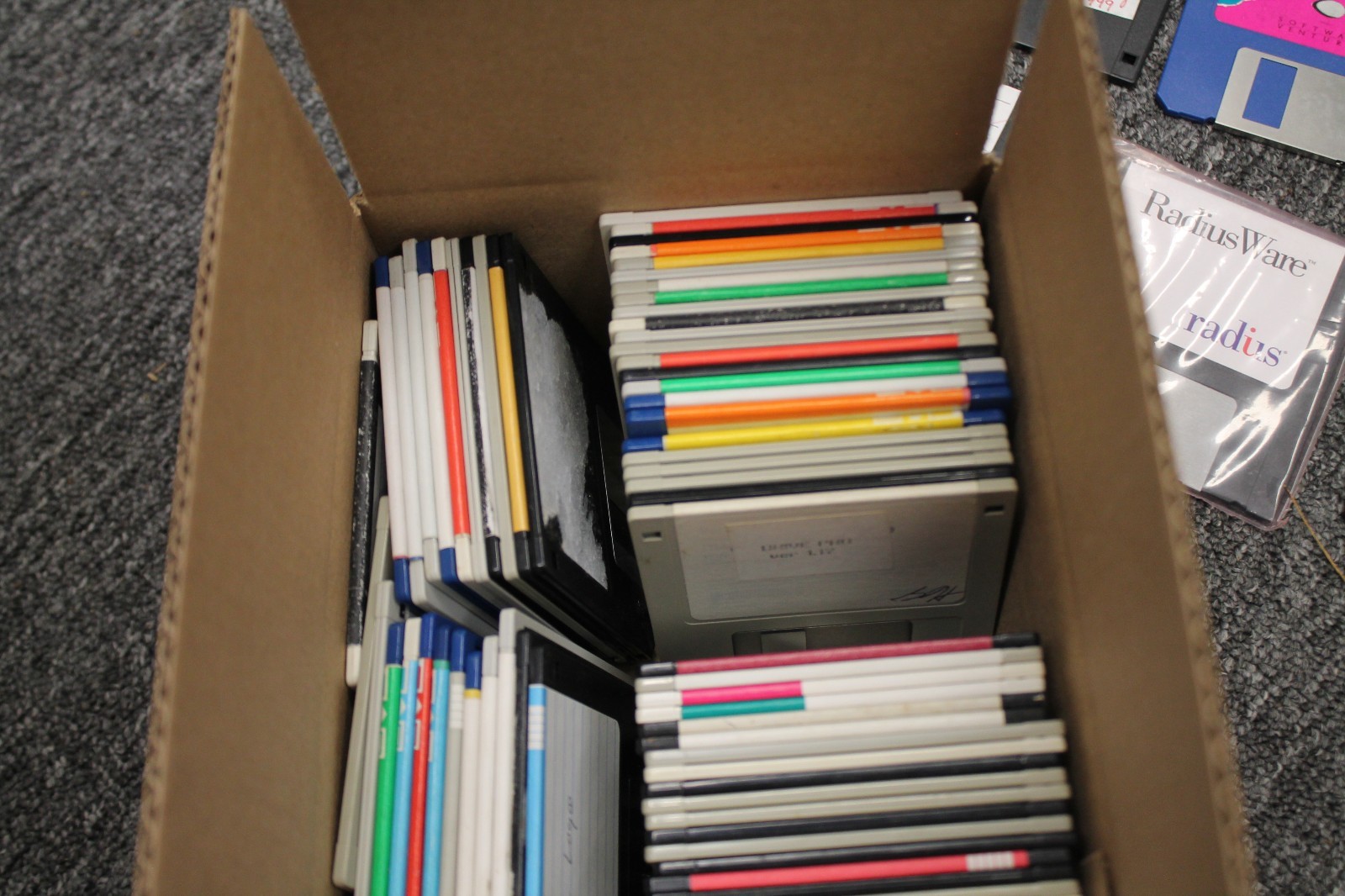 Lot of 79 3.5 Inch Floppy Disk Some Blank With Mac PC Computer Software Black
