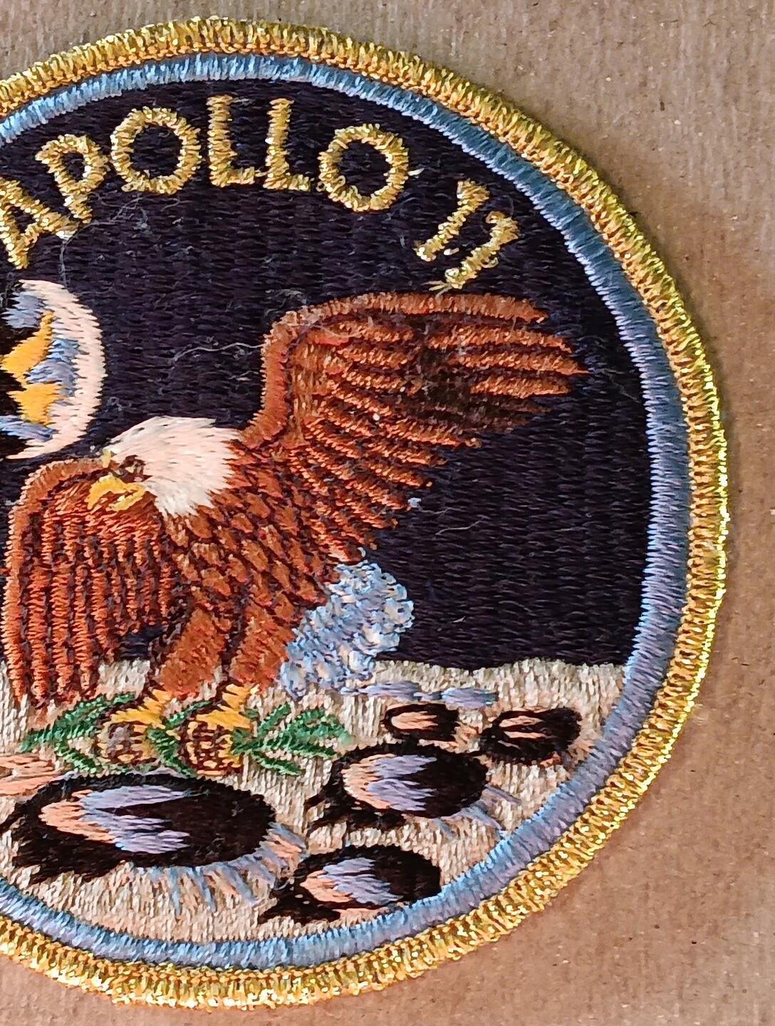 USA NASA Apollo 11 Space Flight Embroidered Patch Vintage Eagle Good Condition
