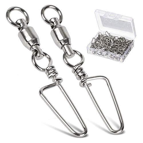 High Strength Fishing Snap Swivels  Ball Bearing Swivels Size 6+6, 25 Pcs 180lbs