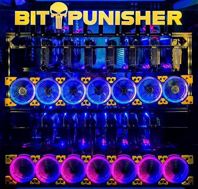 2 GPU BitPunisher Mining Rig Open Frame BTC Bitcoin, ETH Crypto RTX 5090